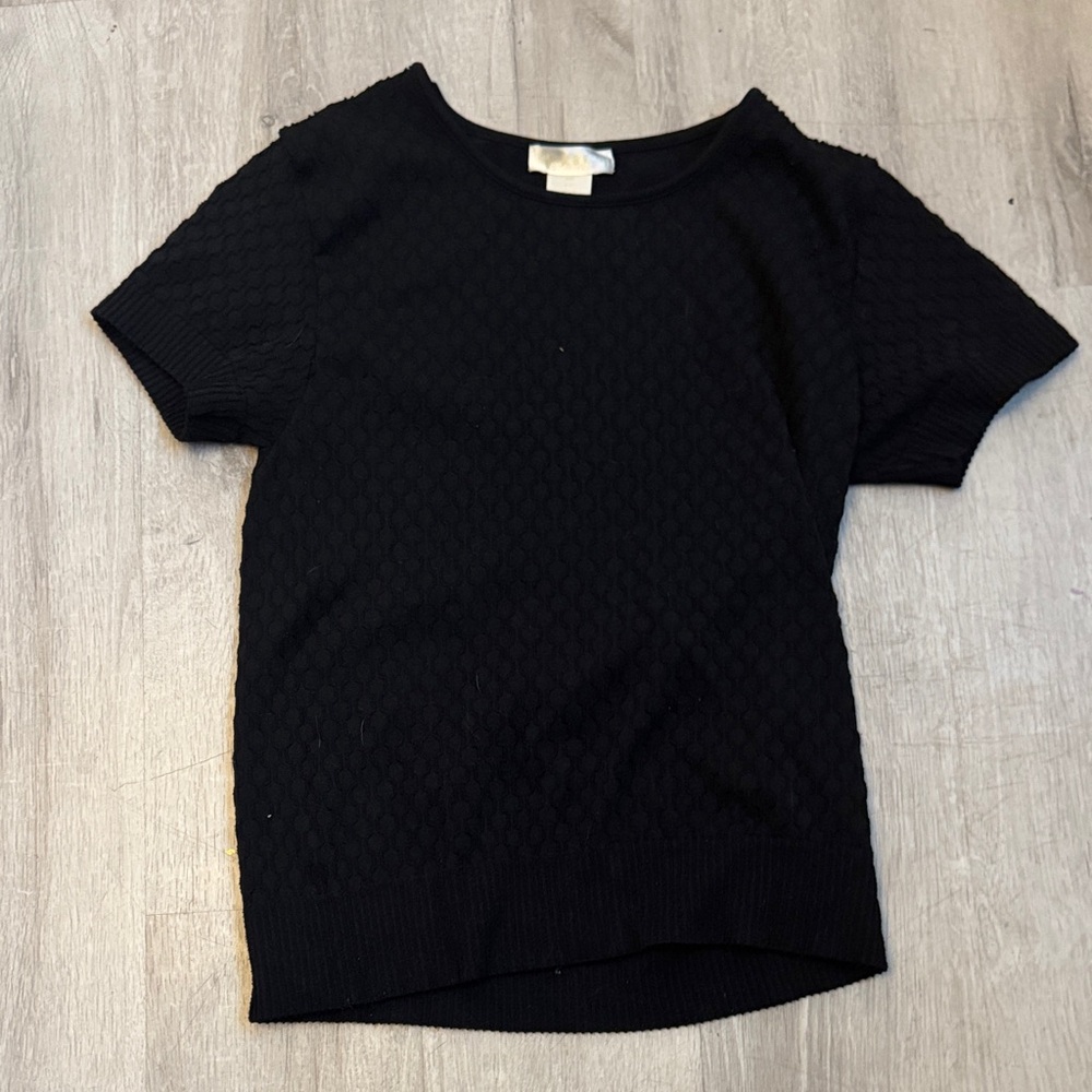 Classic Black Textured Women's Top